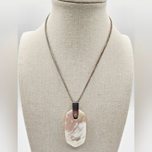 KENDRA SCOTT Irnez Mother of Pearl Pendant Silver Tone